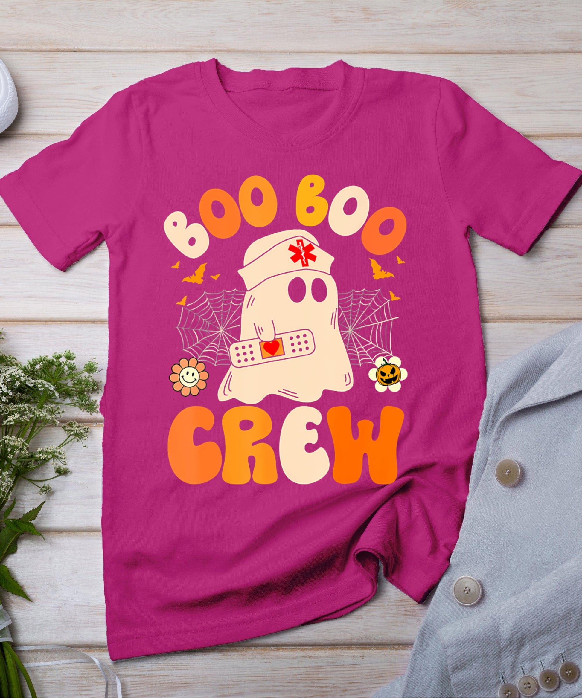 Funny Boo Boo Crew Nurse Ghost Halloween Nurse For Women T-Shirt