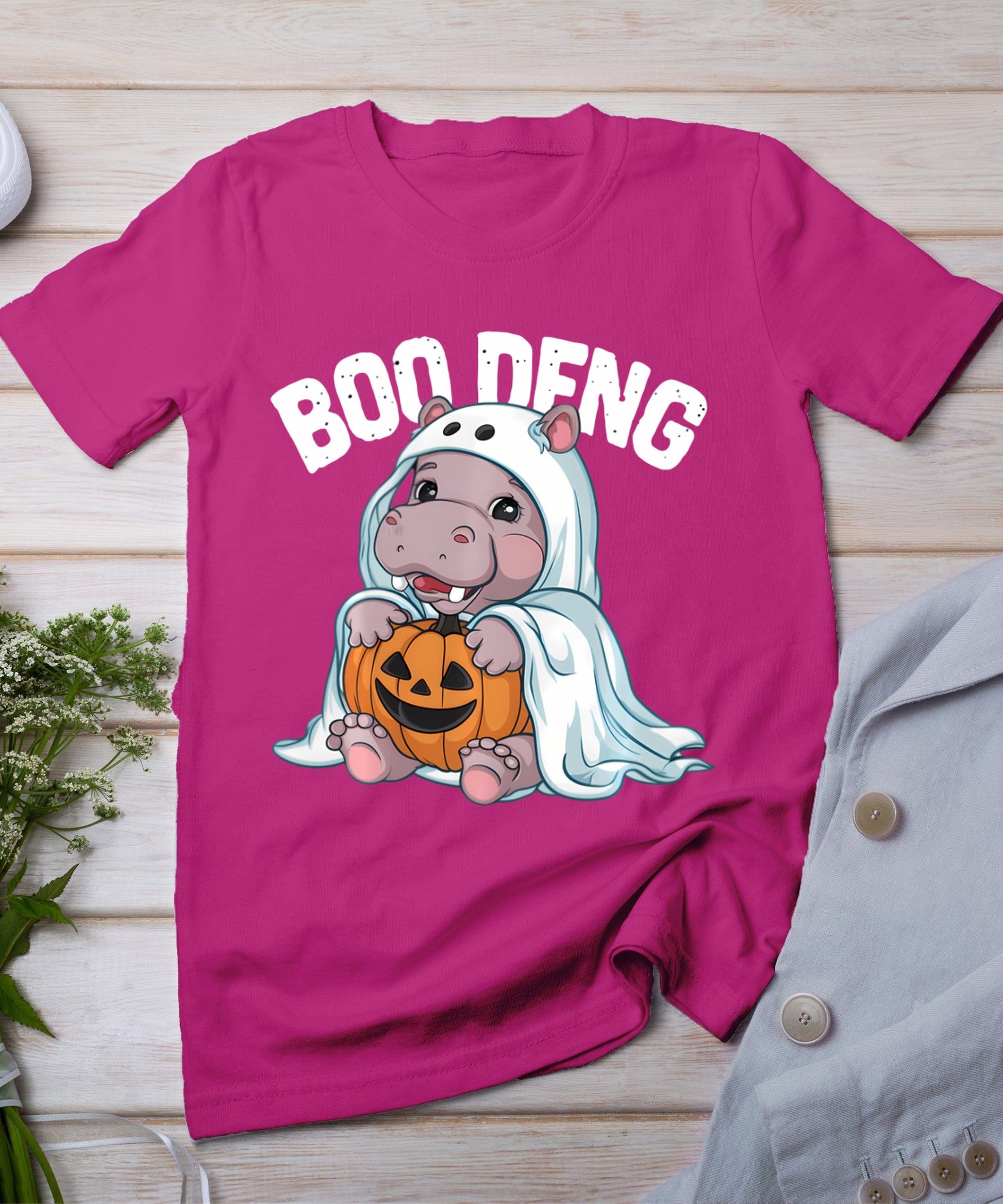 Halloween Moo Deng Baby Hippo Boo Deng T-Shirt