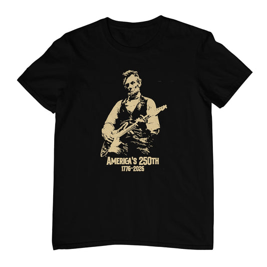 Abraham Lincoln Playing Guitar 4th July 250th Anniversary T-Shirt