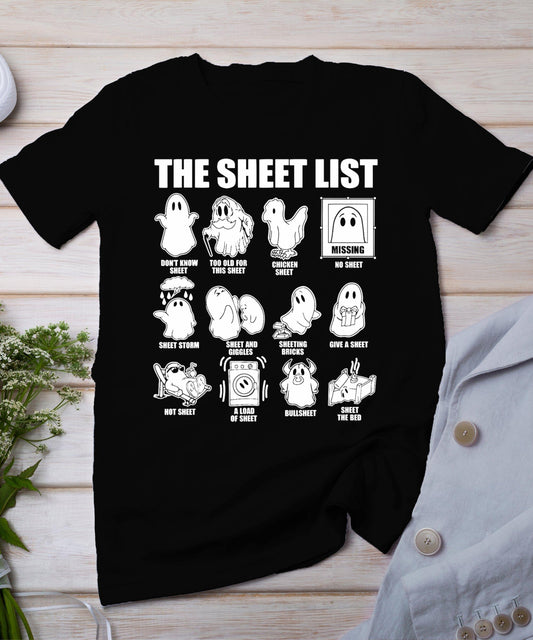 Halloween Funny Shirt Boo Sheet Halloween The Sheet List T-Shirt