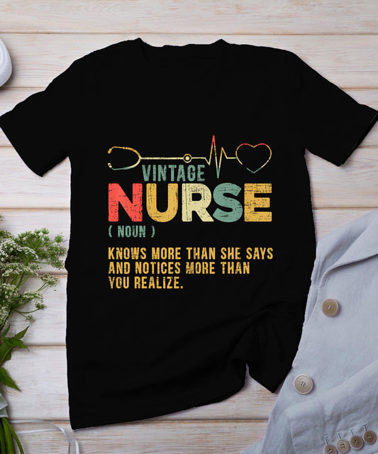 Vintage Nurse Definition Hospital Medical Registered Nursing T-Shirt