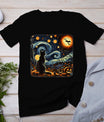 Halloween Van Gogh Starry Night Black Cat Pumpkins Bats T-Shirt