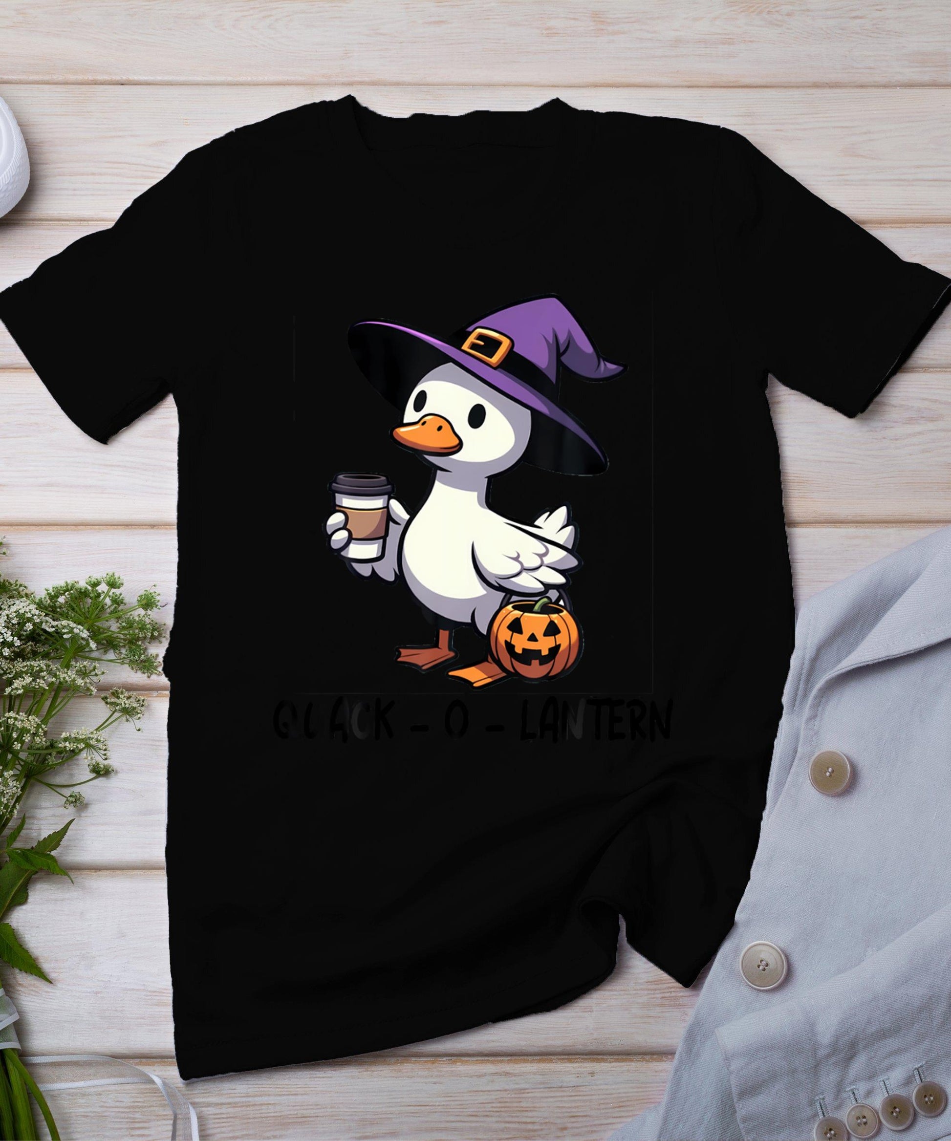 Goose Halloween Spooky Season Funny Goose Quack O Lantern T-Shirt