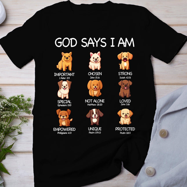 God Says I Am Cute Dogs Bible Verse Christian Boys Girls T-Shirt