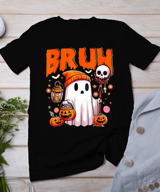 Bruh Ghost Halloween Cute Ghost Trick Or Treat Candy T-Shirt