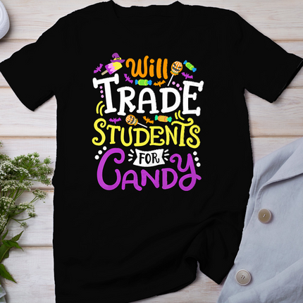 Will Trade Students For Candy Teacher Cute Halloween Costume T-Shirt