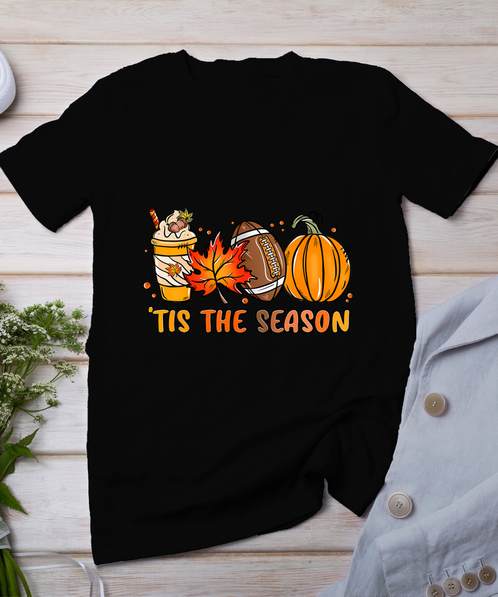Turkey Football Outfit Kids Adults Mens Boys Thanksgiving T-Shirt