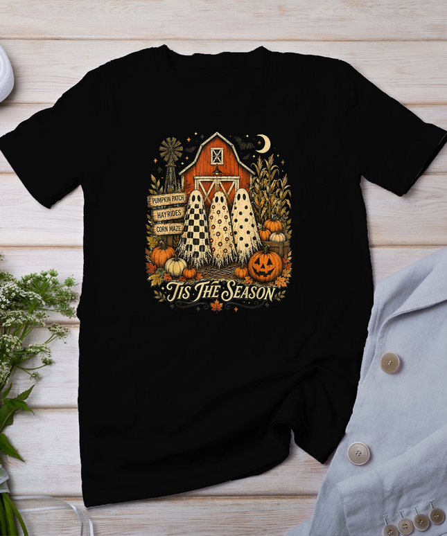 Tis The Season Trio Ghost Halloween Pumpkin Fall Autumn T-Shirt