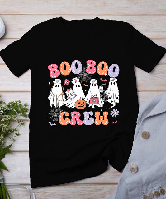 Groovy Boo Boo Crew Nurse Funny Ghost Women Halloween Nurse T-Shirt