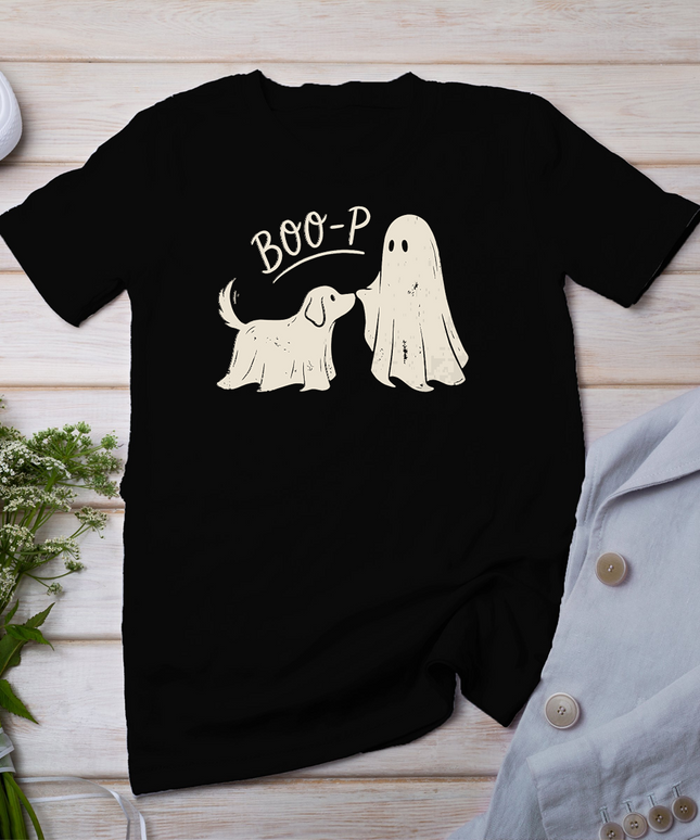 Boo-P Ghost Dog Nose Boop Halloween Costume Animal Lover T-Shirt