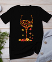 Glass Of Wine Maple Leaf Autumn Fall Funny Drink Wine Lovers T-Shirt