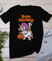 Cute Skeleton Riding Triceratops Happy Halloween Design T-Shirt