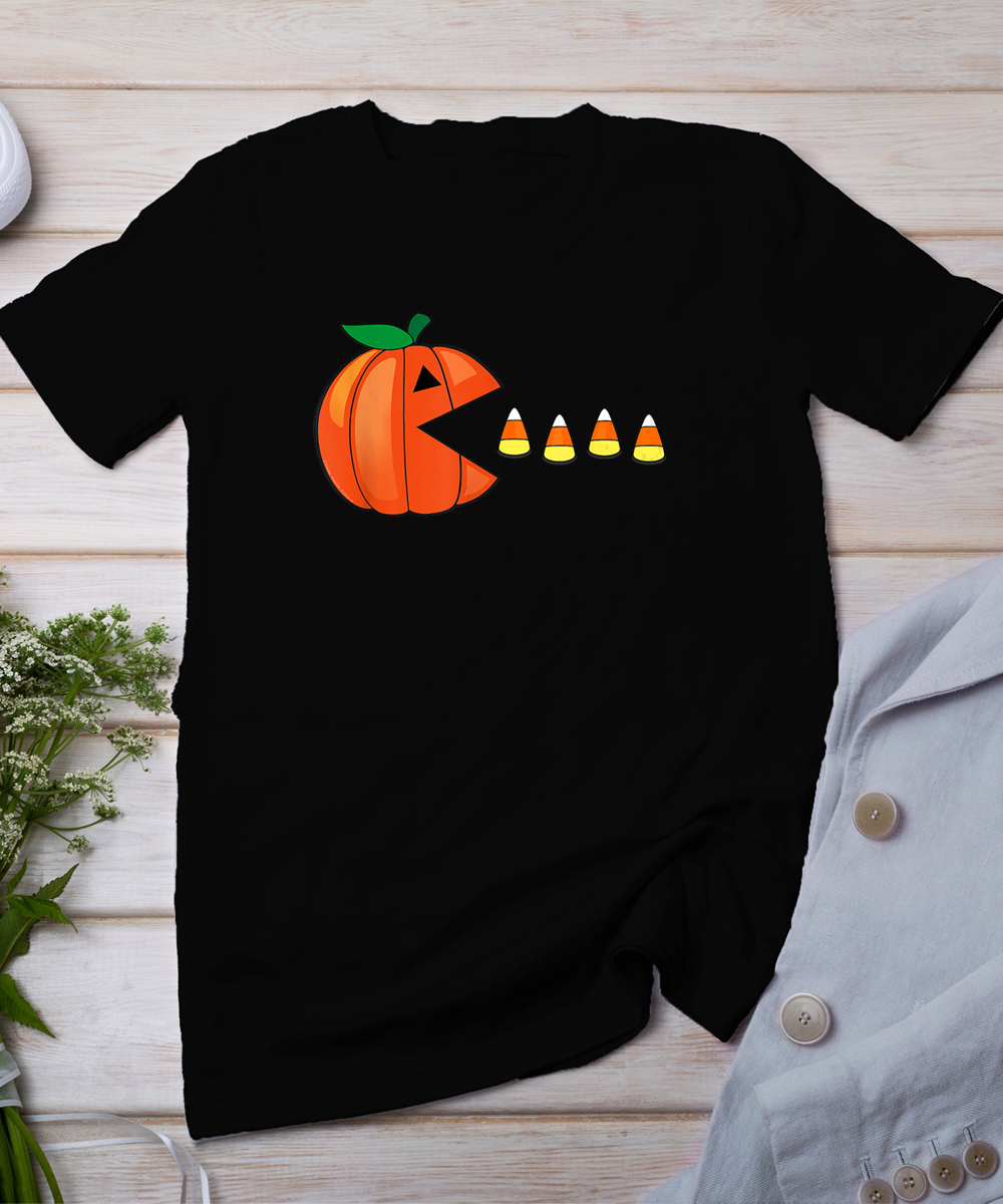 Funny Halloween Pumpkin Eating Candy Corn Gift T-Shirt