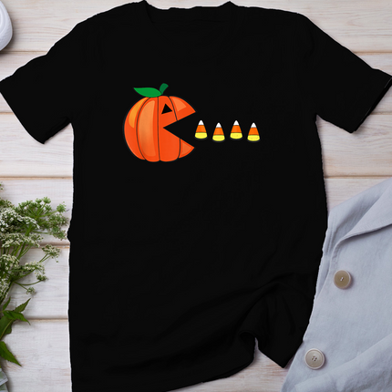 Funny Halloween Pumpkin Eating Candy Corn Gift T-Shirt
