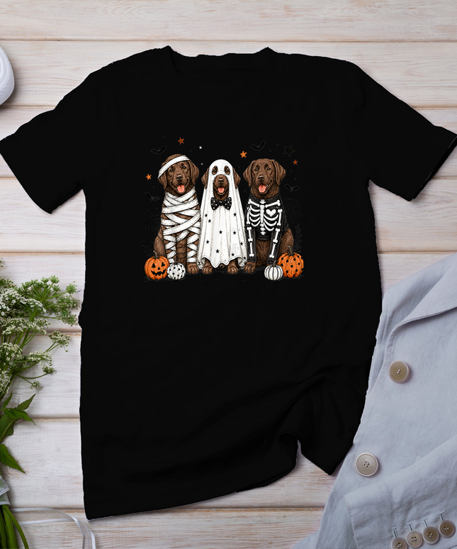 Chocolate Labrador in Ghost Cute Lab Ghost Dog Halloween T-Shirt