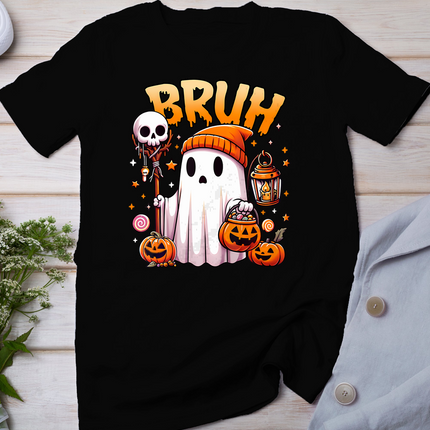 Bruh Ghost Halloween Cute Ghost Trick Or Treat Candy Halloween T-Shirt