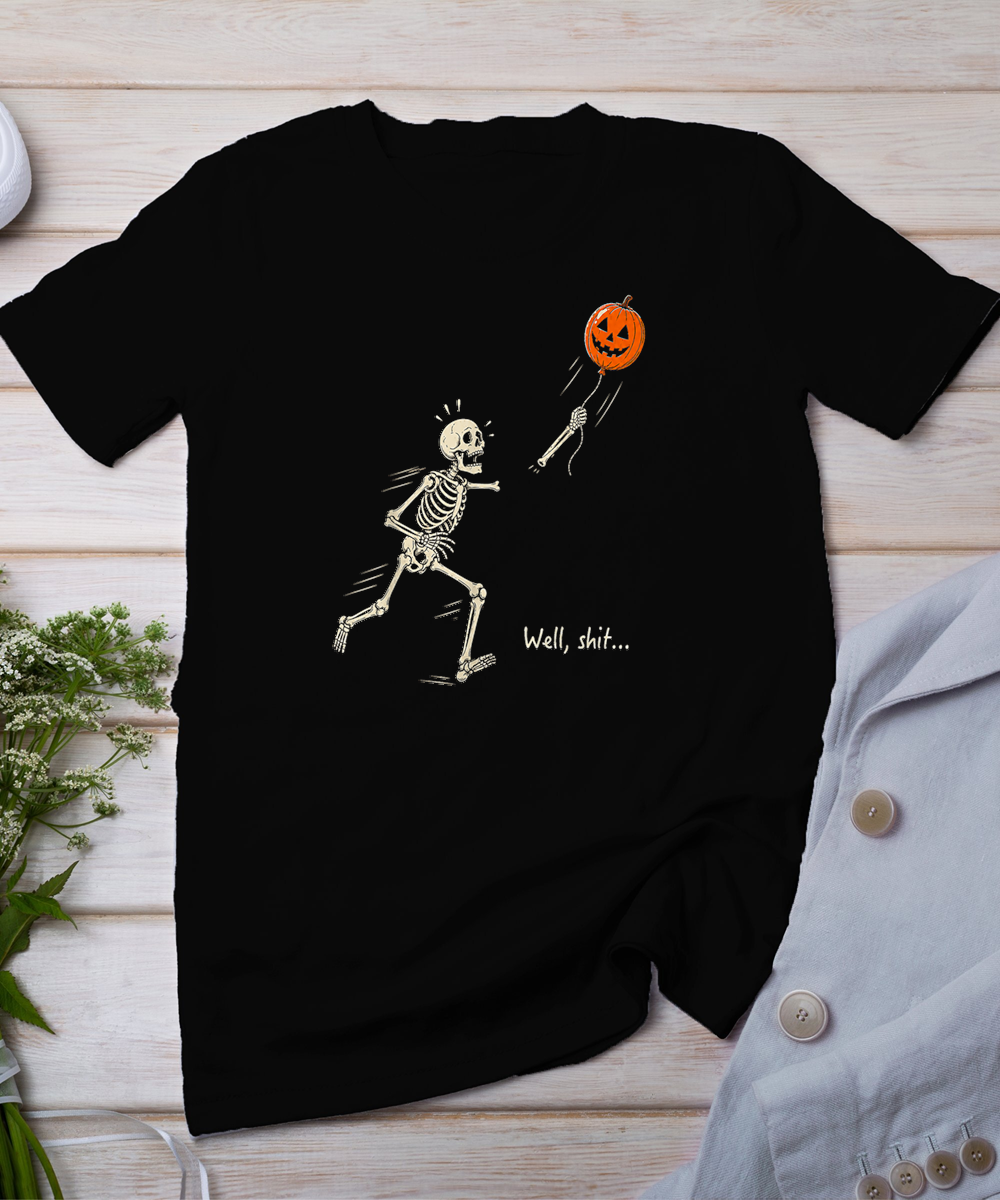 Skeleton Lost Balloon Retro Funny Saying Halloween T-Shirt