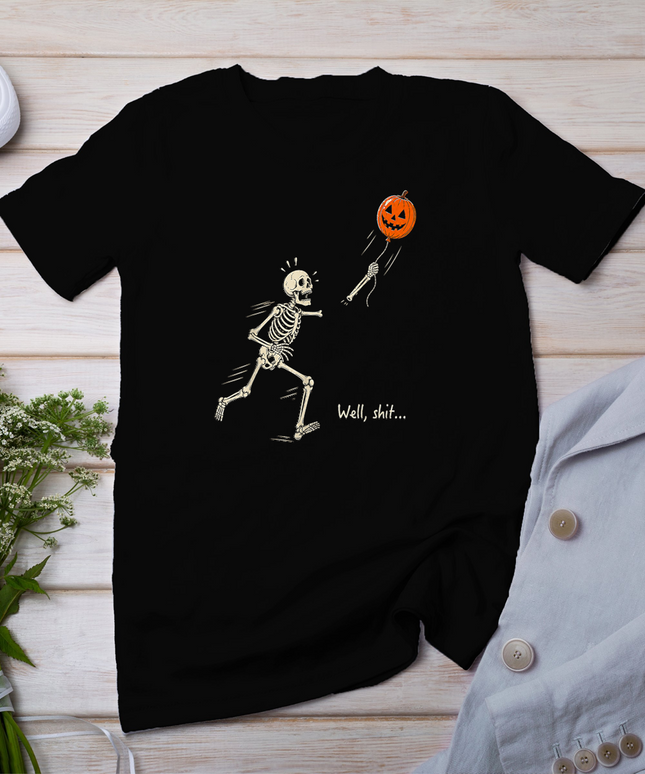 Skeleton Lost Balloon Retro Funny Saying Halloween T-Shirt