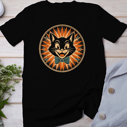 Vintage Halloween Black Cat 1950s Retro T-Shirt