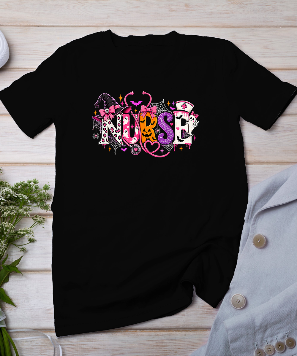 Halloween Nurse Spooky Costume Nursing Stethoscope Nurse T-Shirt
