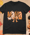 Retro Mama Coquette Bows Leopard Mom Fall Thanksgiving Women T-Shirt