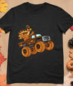 Thanksgiving Turkey Riding Monster Truck Boys Kids T-Shirt