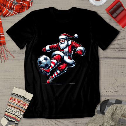 Santa Plays Soccer Christmas Sports Women Men Kids T-Shirt