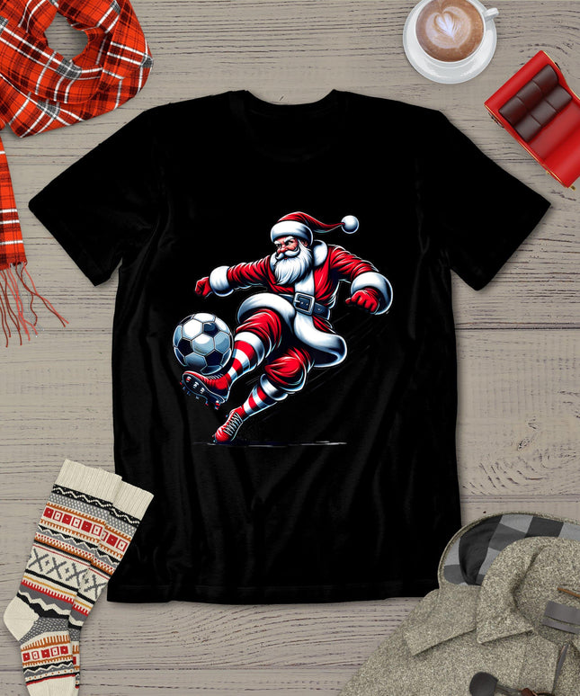 Santa Plays Soccer Christmas Sports Women Men Kids T-Shirt