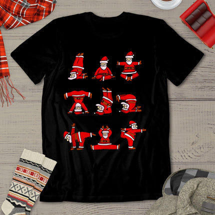 Santa's Yoga Positions Funny Christmas T-Shirt