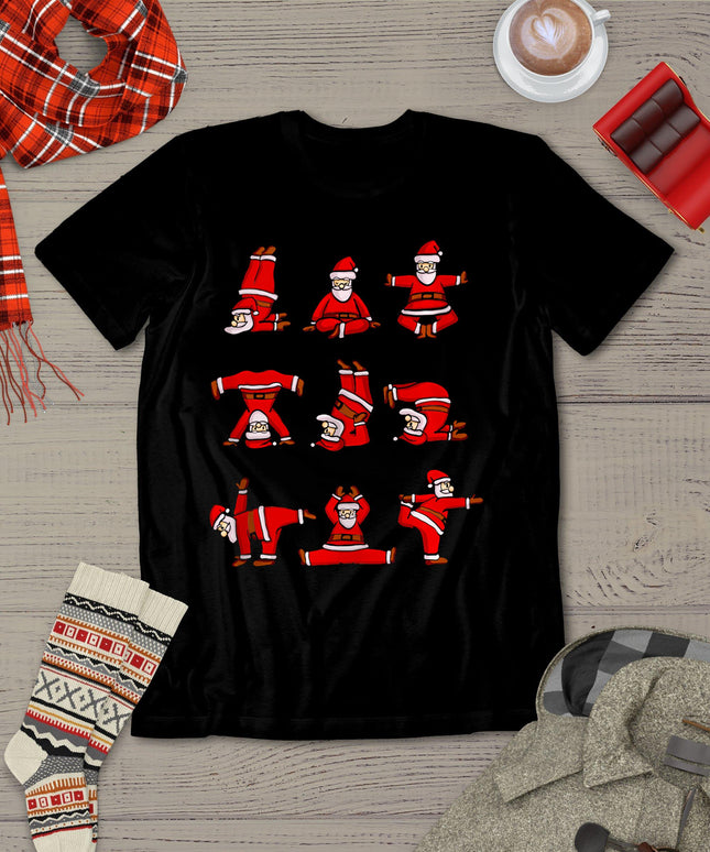 Santa's Yoga Positions Funny Christmas T-Shirt