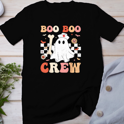 Groovy Boo Crew Nurse Ghost Nursing Medical Halloween Scrub T-Shirt