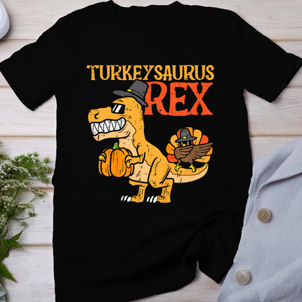 Turkeysaurus Rex Dab Turkey Dino Toddler Boys Thanksgiving T-Shirt