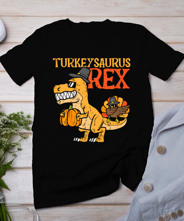Turkeysaurus Rex Dab Turkey Dino Toddler Boys Thanksgiving T-Shirt