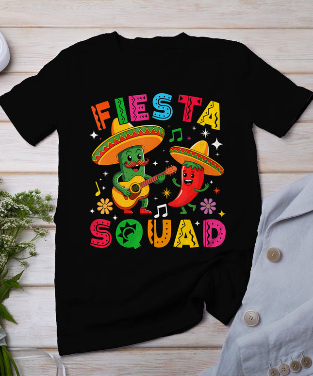 Funny Cinco De Mayo Fiesta Squad Mexican Matching Men Women T-Shirt