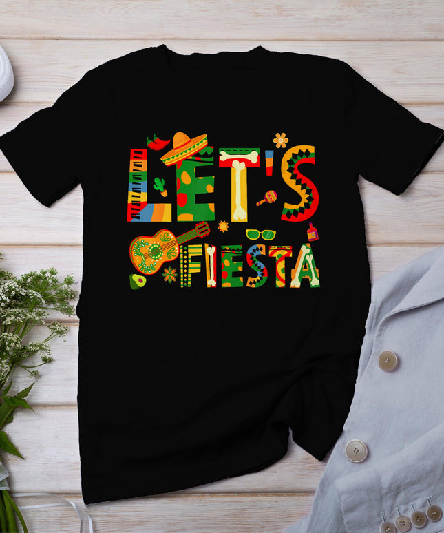 Lets Fiesta Cinco De Mayo Mexican Party Guitar T-Shirt