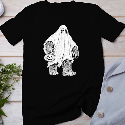 Bigfoot Ghost Halloween Pumpkin Costume Funny Sasquatch T-Shirt