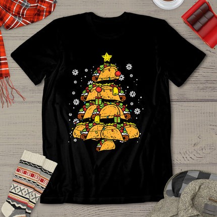 Taco Christmas Tree Xmas Mexican Food T-Shirt