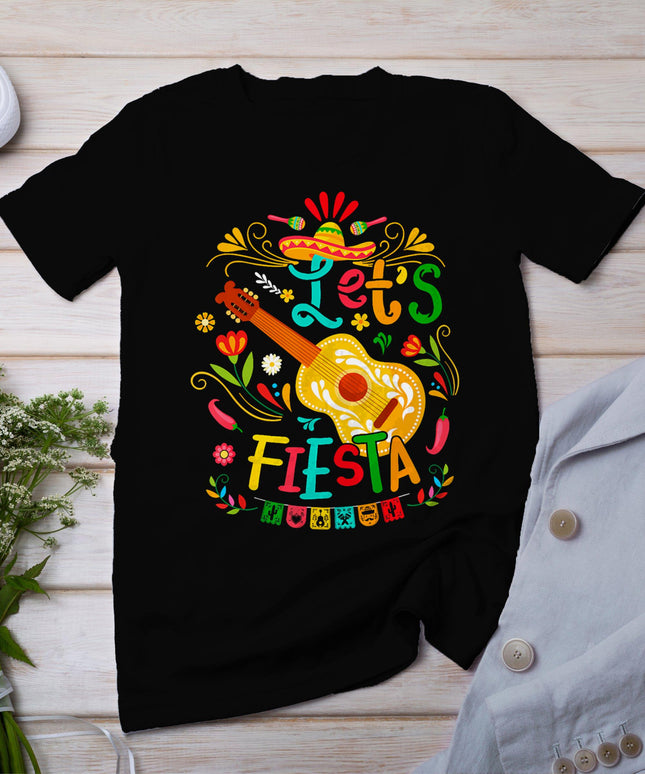 Let's Fiesta Cinco De Mayo Guitar Funny Mexican Party Womens T-Shirt