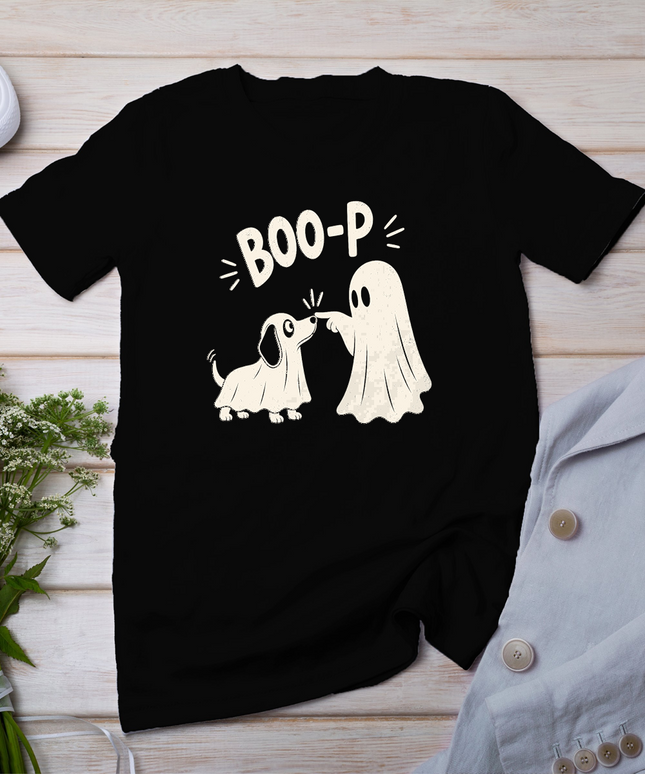 Boo Boo-p Dog Ghost Funny Halloween Dog Lovers Dog Mom T-Shirt