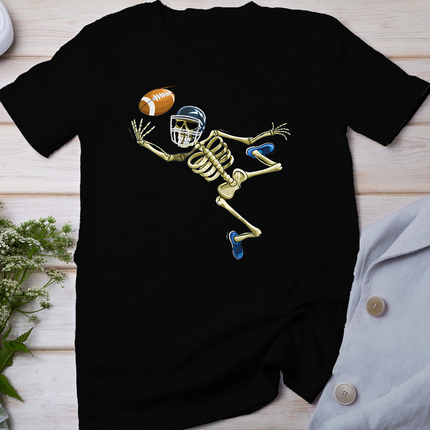 American Football Skeleton Halloween Men Boys Football Fan T-Shirt