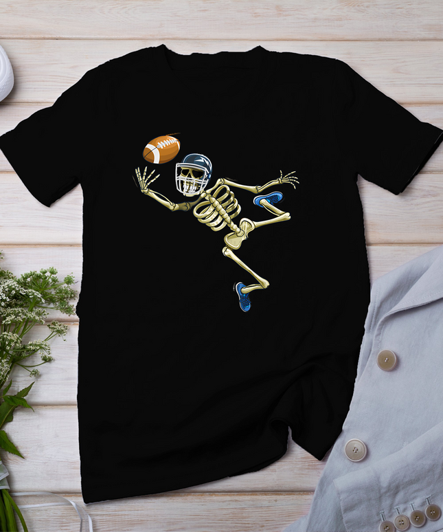American Football Skeleton Halloween Men Boys Football Fan T-Shirt