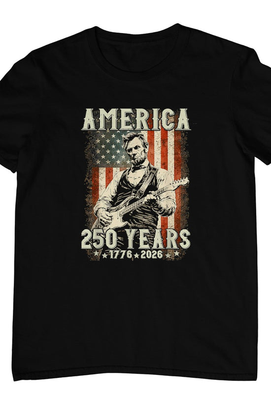 Vintage Abraham Lincoln Abe Lincoln Playing Guitar 250 Years T-Shirt