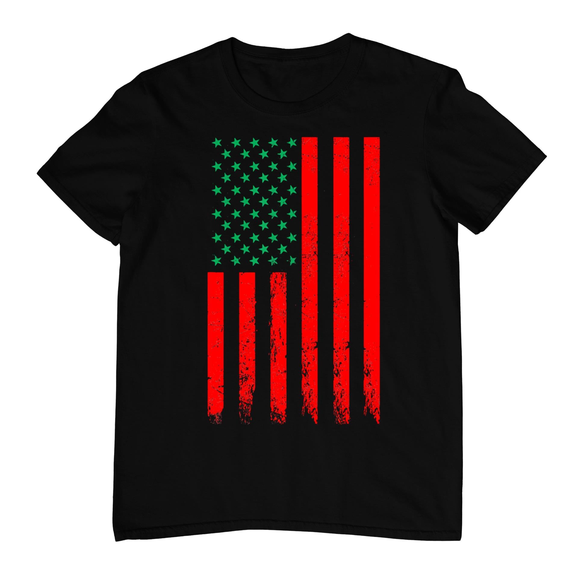 Pan African Us Flag Juneteenth T-Shirt