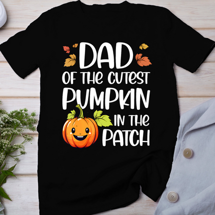 Dad Of Cutest Pumpkin In The Patch Halloween Thanksgiving T-Shirt
