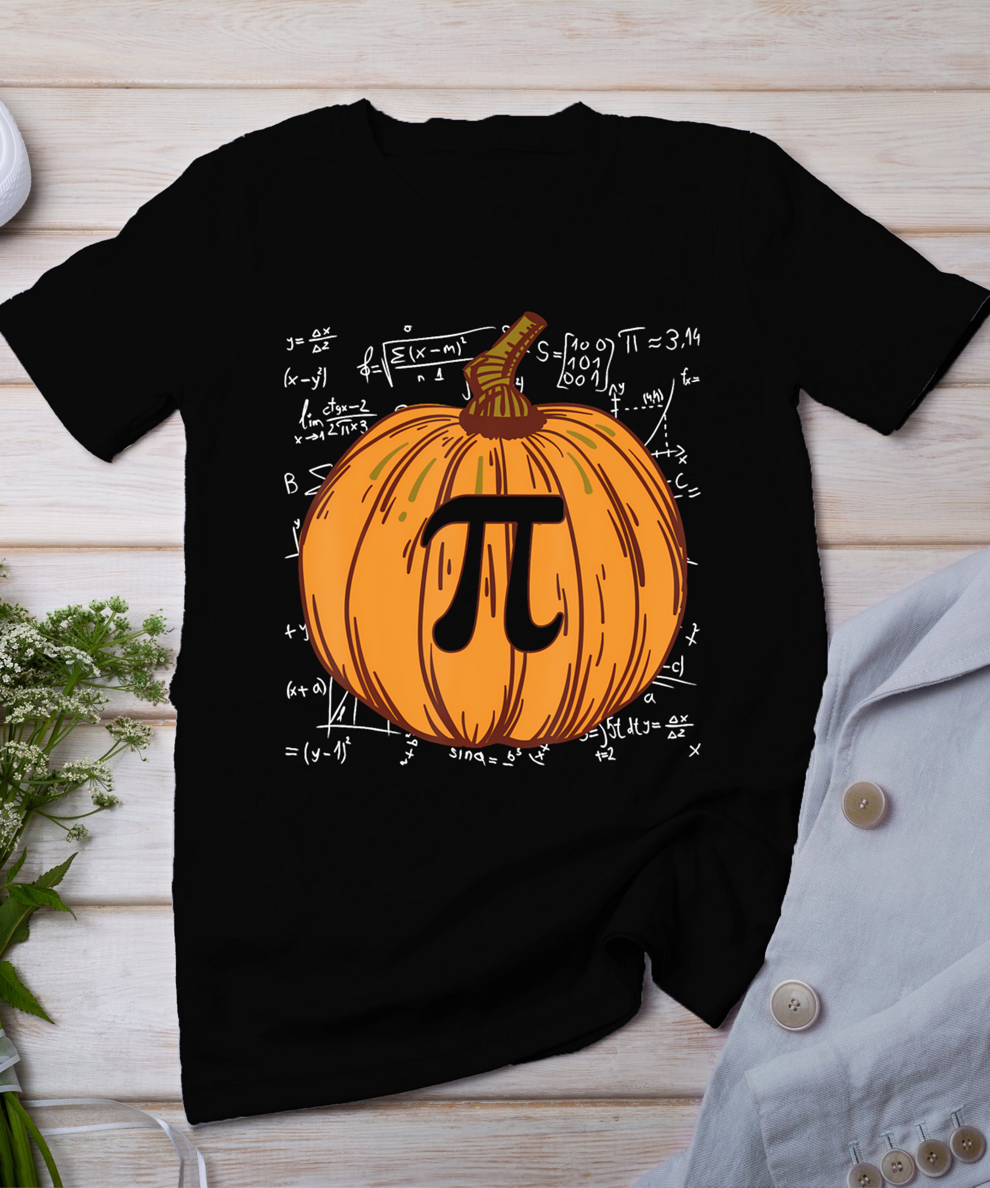 Funny Pumpkin Pie Halloween Fall Thanksgiving Pumpkin Pi T-Shirt