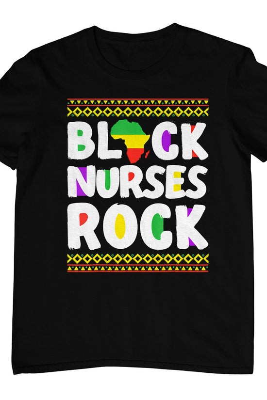 African American Black Nurse Rock Juneteenth T-Shirt