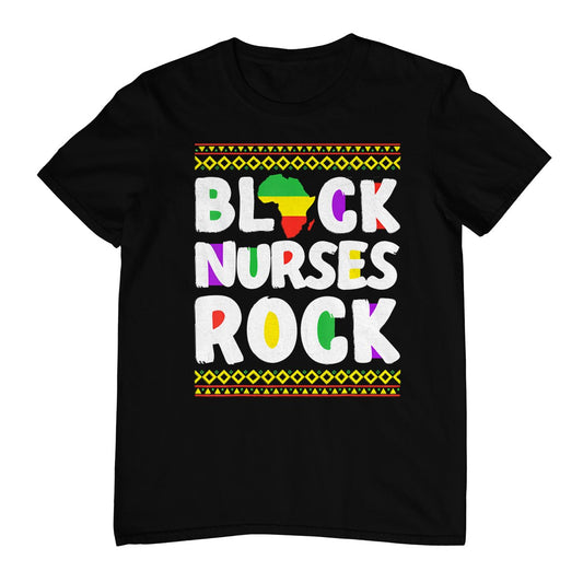 African American Black Nurse Rock Juneteenth T-Shirt