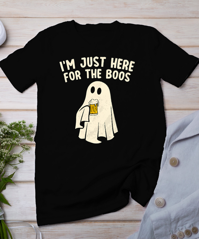 Funny I'm Just Here For The Boos Halloween Costumes Ghost T-Shirt