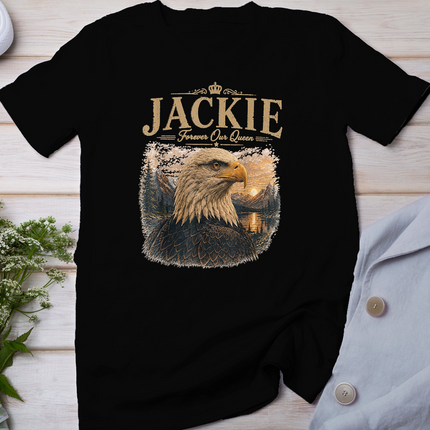 Vintage Jackie Forever Our Queen Bald Eagle Memorial Tribute T-Shirt