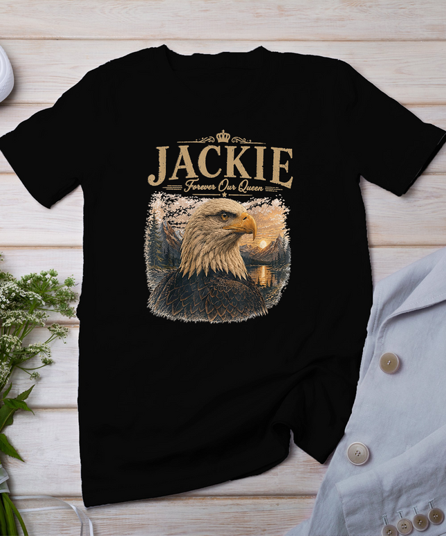 Vintage Jackie Forever Our Queen Bald Eagle Memorial Tribute T-Shirt